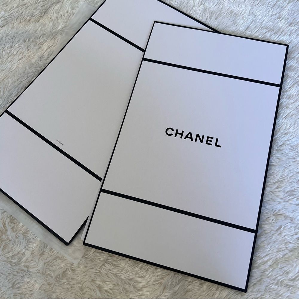 CHANEL White Empty Storage Box Approx 8 x 8 in NEW